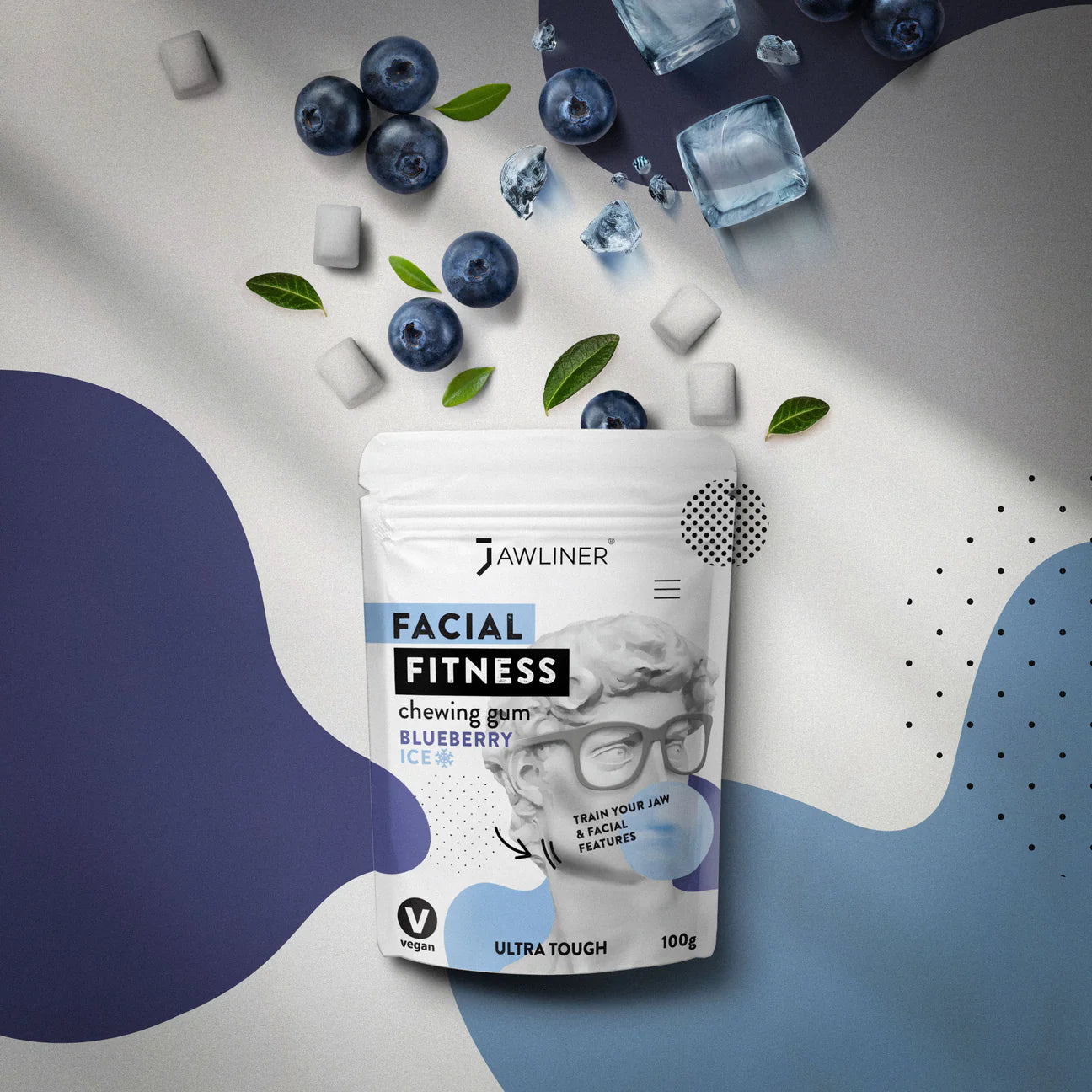 BACK IN STOCK! JAWLINER® Facial Fitness Chewing Gum | Blueberry Ice