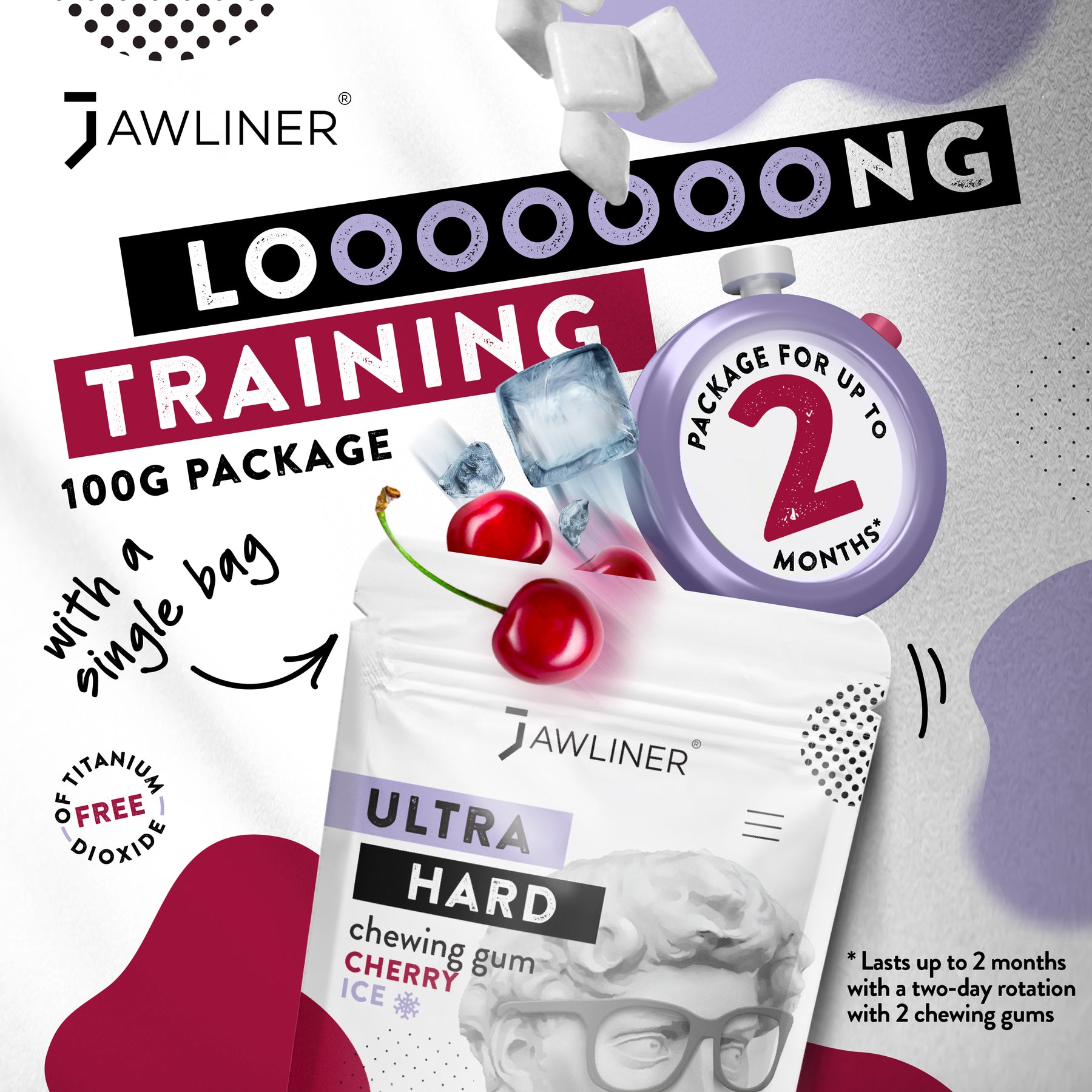 JAWLINER® Facial Fitness Chewing Gum | Cherry Ice