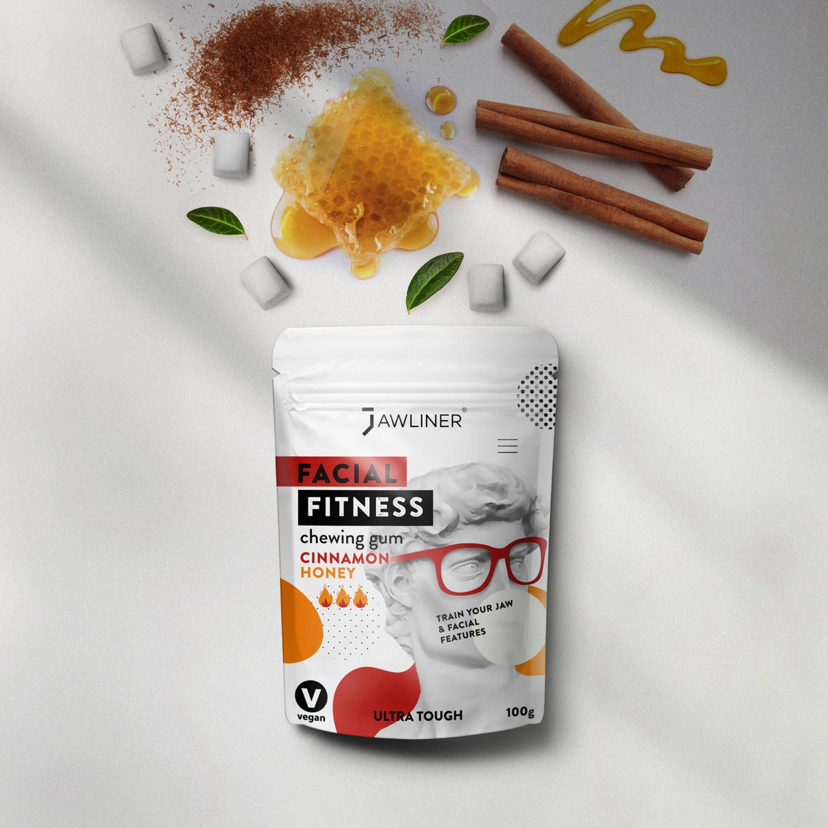 JAWLINER® Fitness Chewing Gum Cinnamon Honey